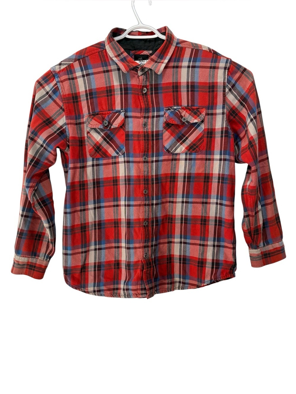 Prana Red Plaid Flannel Button-Up Shirt Mens outdoors XXL